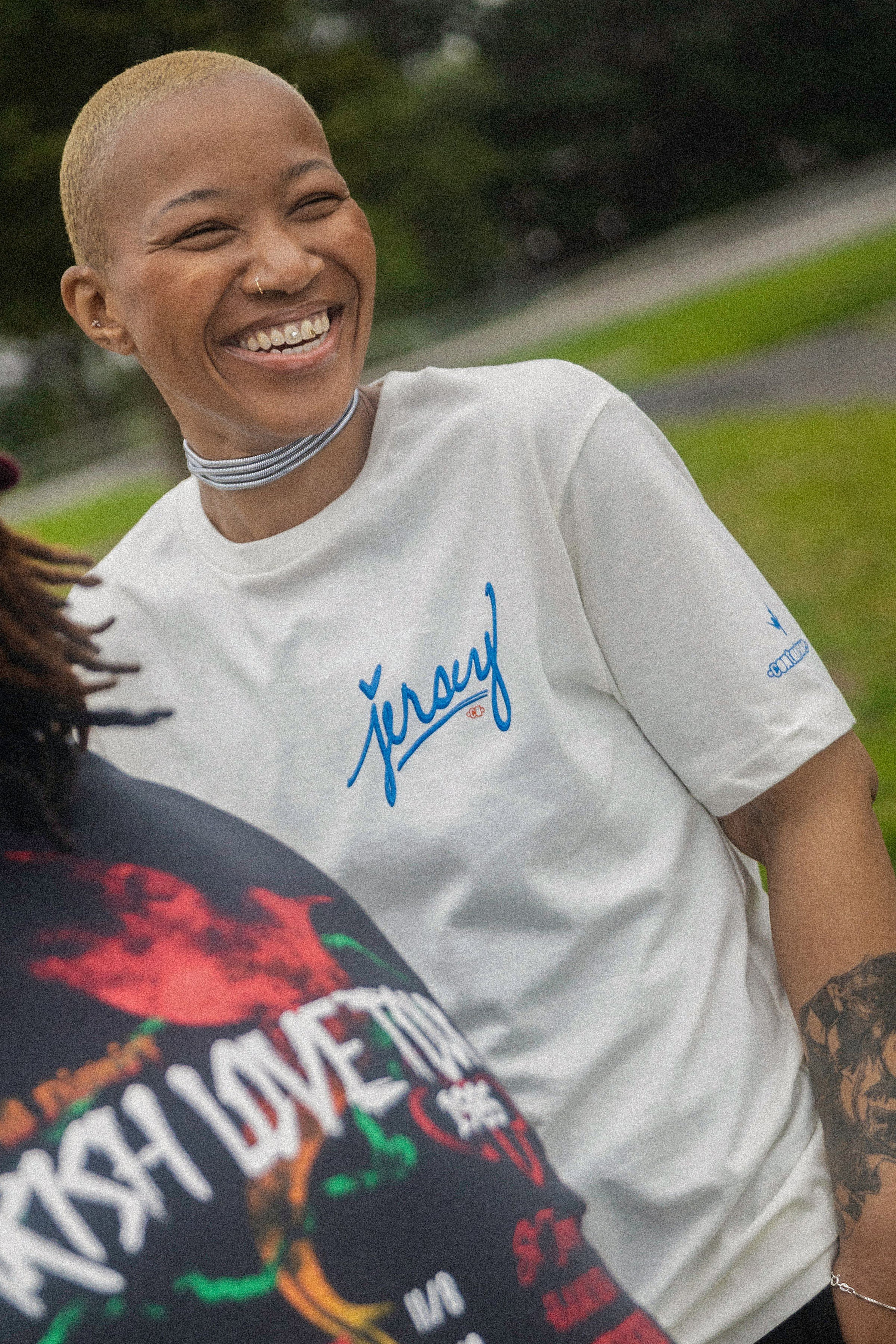 Blue Jersey Love Tee- Natural | Jersey Streetwear | Wakefield