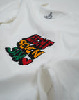 closeup of wakefield district eight seven six jamaica t-shirt