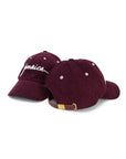 Front and back view of Wakefield District Jamaica Signature Cord Hat in garnet red.