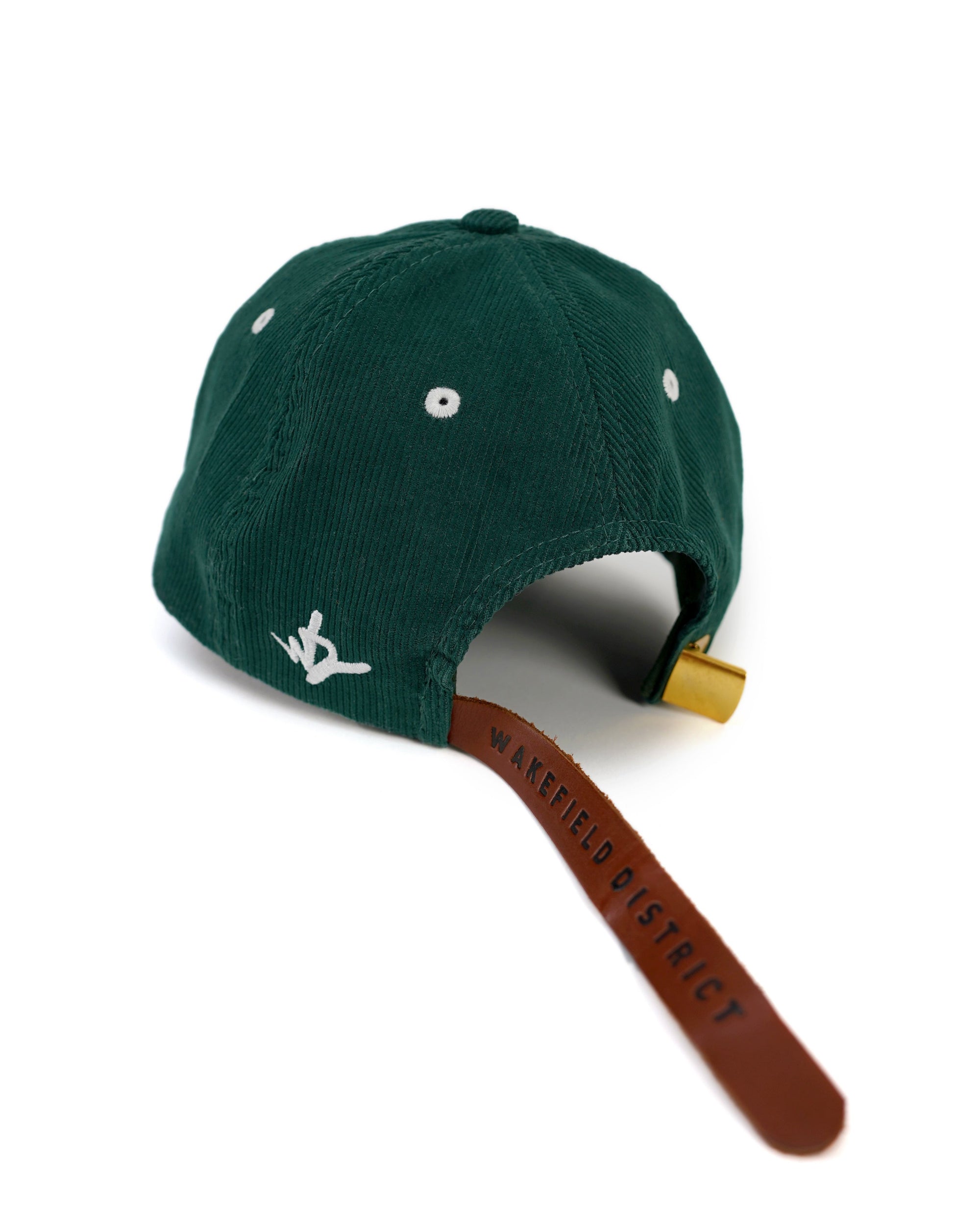 Back view of Wakefield District Jamaica Signature Cord Hat in Jasper green.